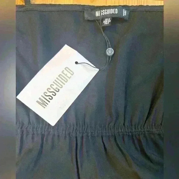 Missguided Lace Trim Wrap Over Cami Romper Sleeveless Scoop Neck Black Size 2 - Picture 7 of 8